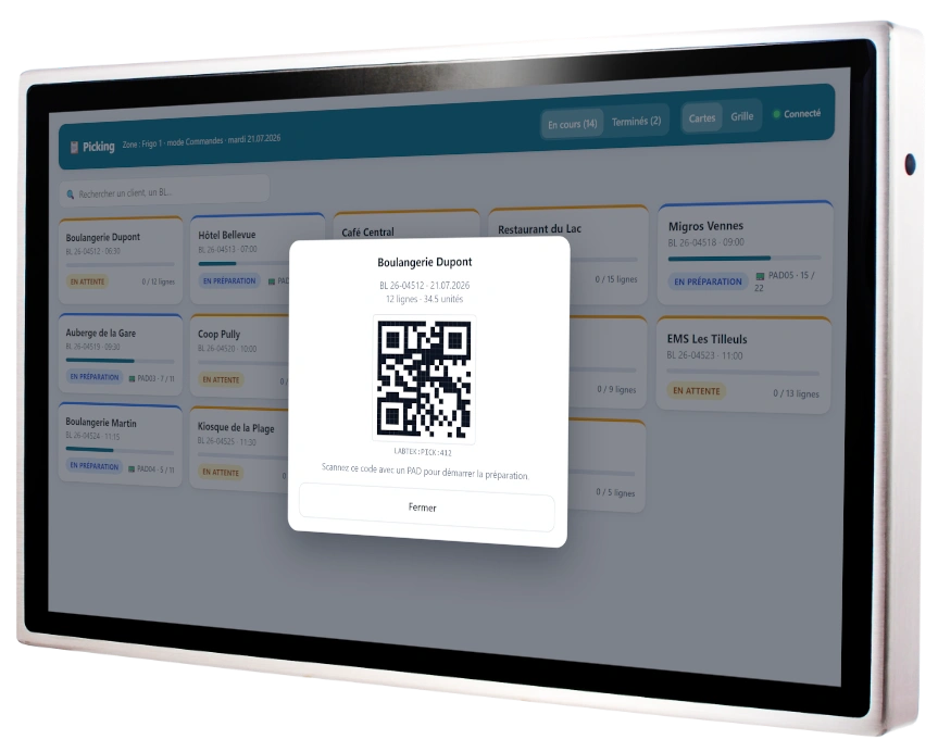 Labtek SCREEN SPPC 320 avec la popup QR code de préparation
